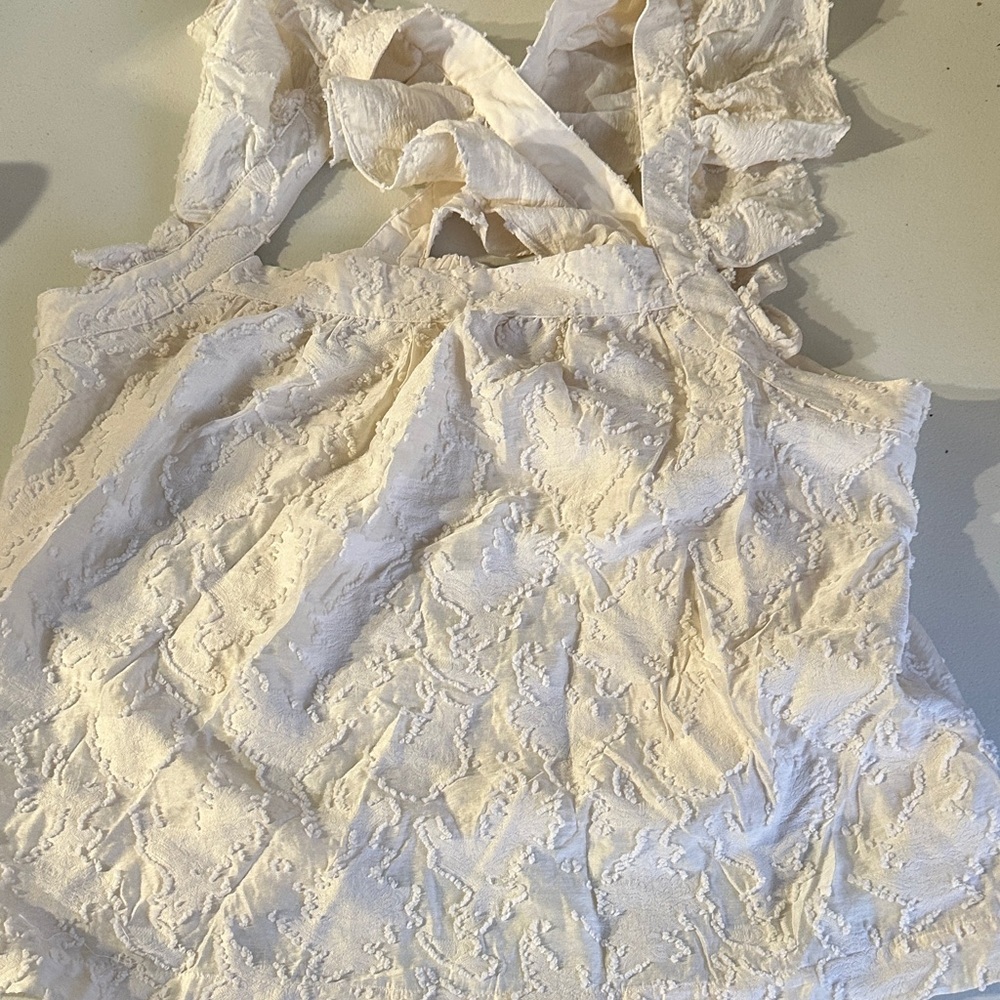 Anthropologie Cream Textured Women's Blouse